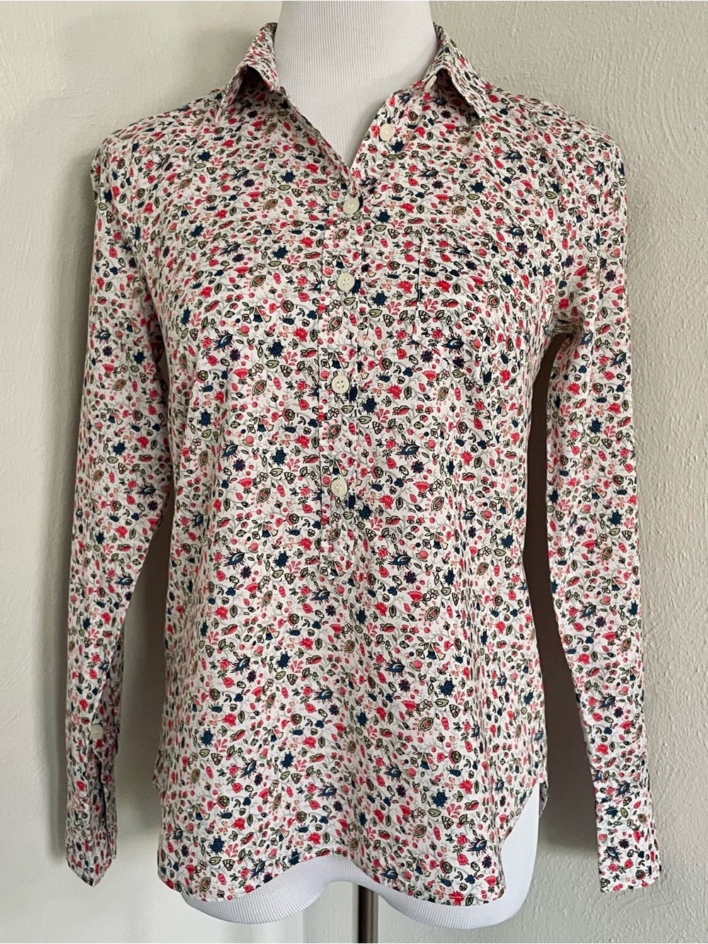 J. Crew Floral Button Down Long Sleeve Shirt Multicolor - Size XS